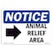 Signmission OSHA Notice, 5" Height, Animal Relief Area Right Arrow Sign With Symbol, 7" X 5", Landscape OS-NS-D-57-L-10148 - alternate 1